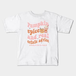 Real Estate Halloween Pumpkin Spice And Real Estate Advice Kids T-Shirt